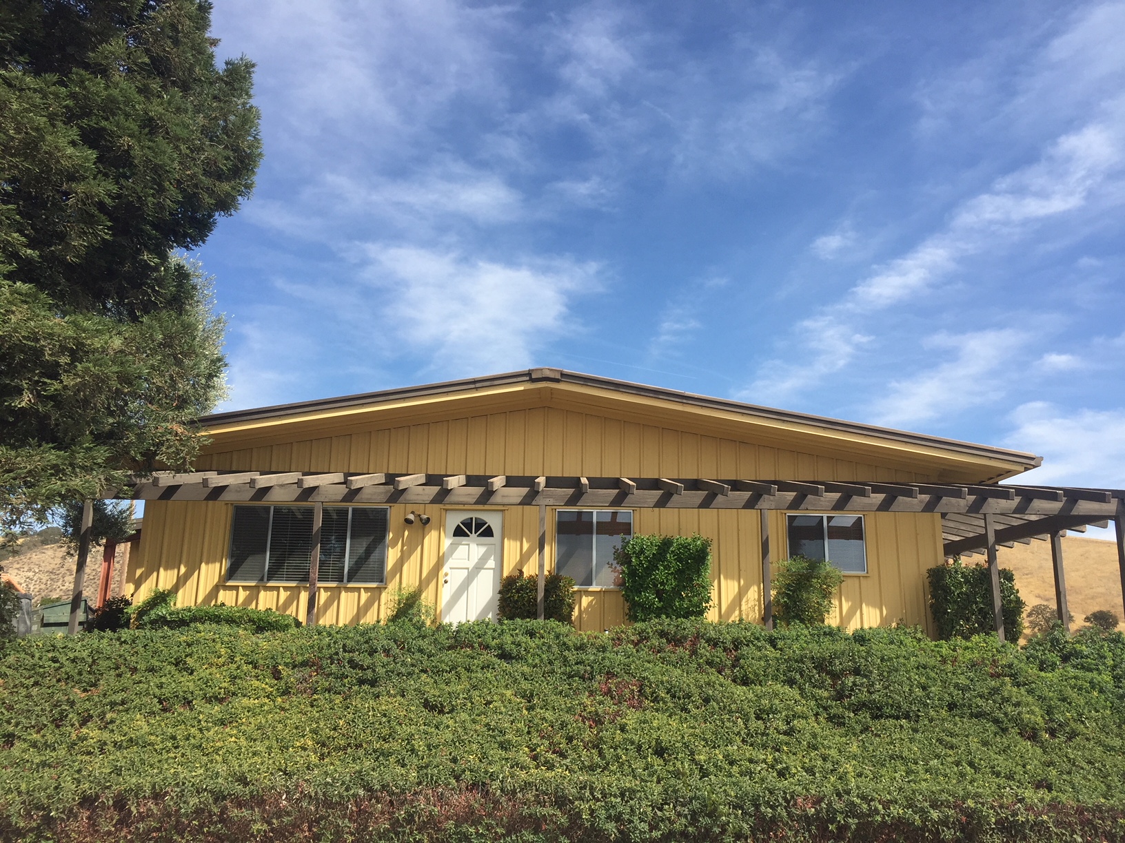 Exterior of a yellow home